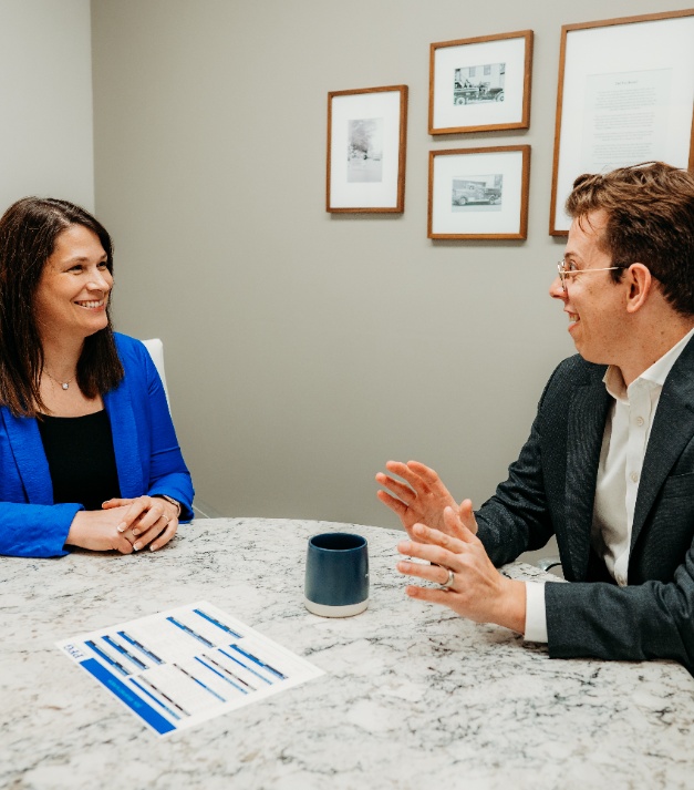 Christian financial planning consultation at office table